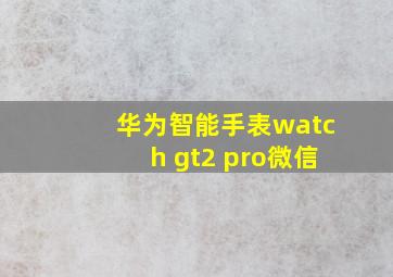 华为智能手表watch gt2 pro微信